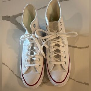 Converse White Canvas High Tops Never Worn